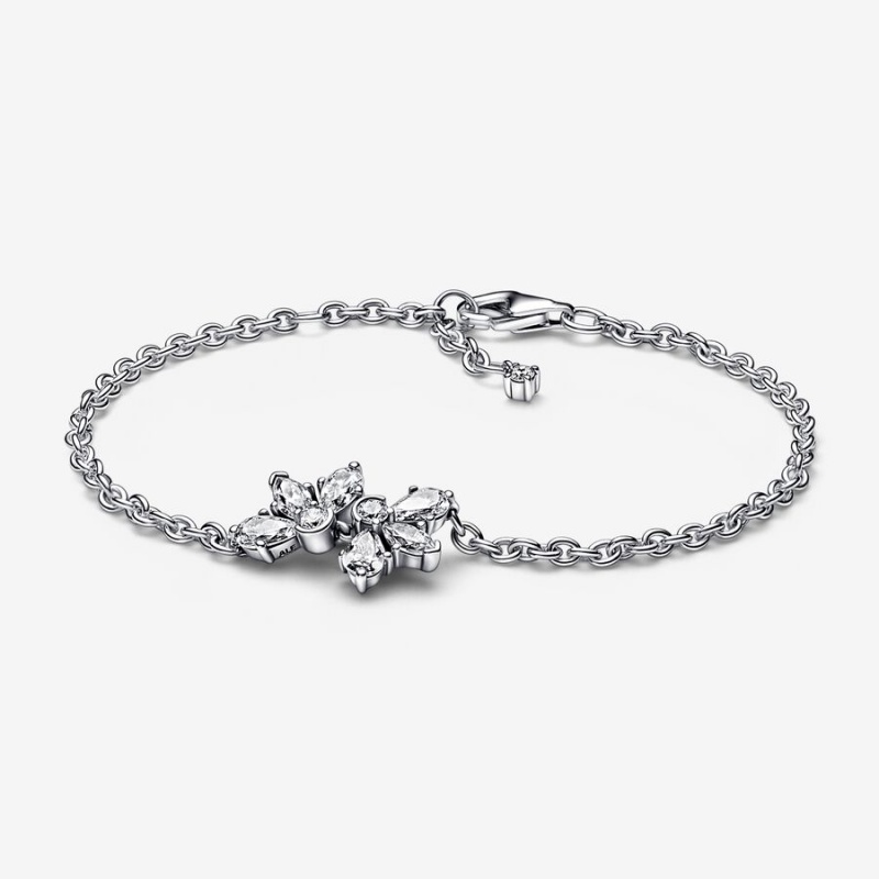 Pandora Sparkling Herbarium Cluster Non-charm Bracelets Sterling Silver | 7092-EXFUY