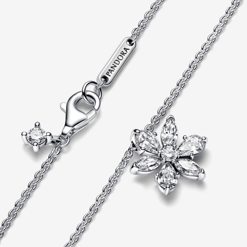 Pandora Sparkling Herbarium Cluster Pendant Necklaces Sterling Silver | 3196-NYGRJ