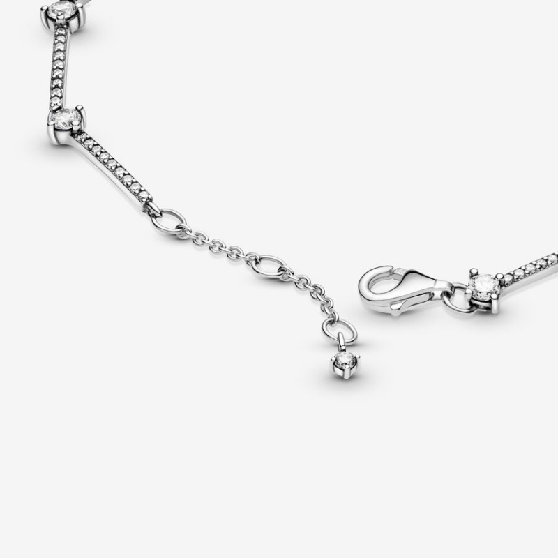 Pandora Sparkling Pavé Bars Non-charm Bracelets Sterling Silver | 1637-FEZAH