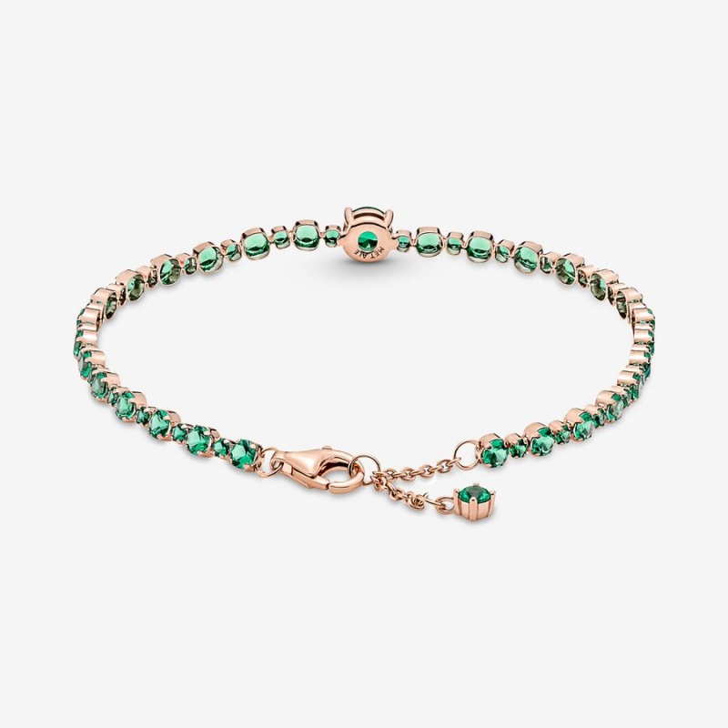 Pandora Sparkling Pavé Tennis Non-charm Bracelets Rose Gold Plated | 4728-XJVHA