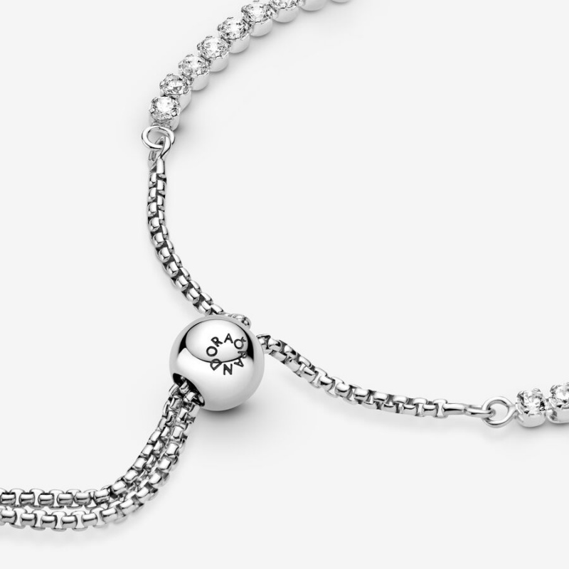 Pandora Sparkling Slider Tennis Sliding Bracelets Sterling Silver | 4017-BIVPO