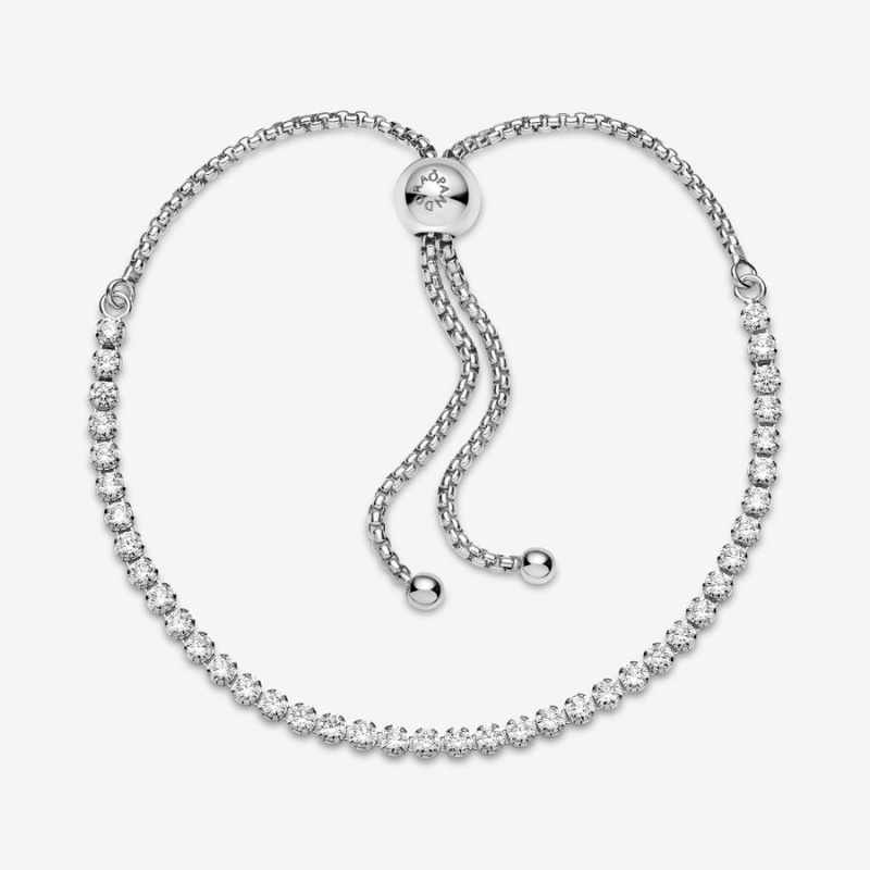 Pandora Sparkling Slider Tennis Sliding Bracelets Sterling Silver | 4017-BIVPO