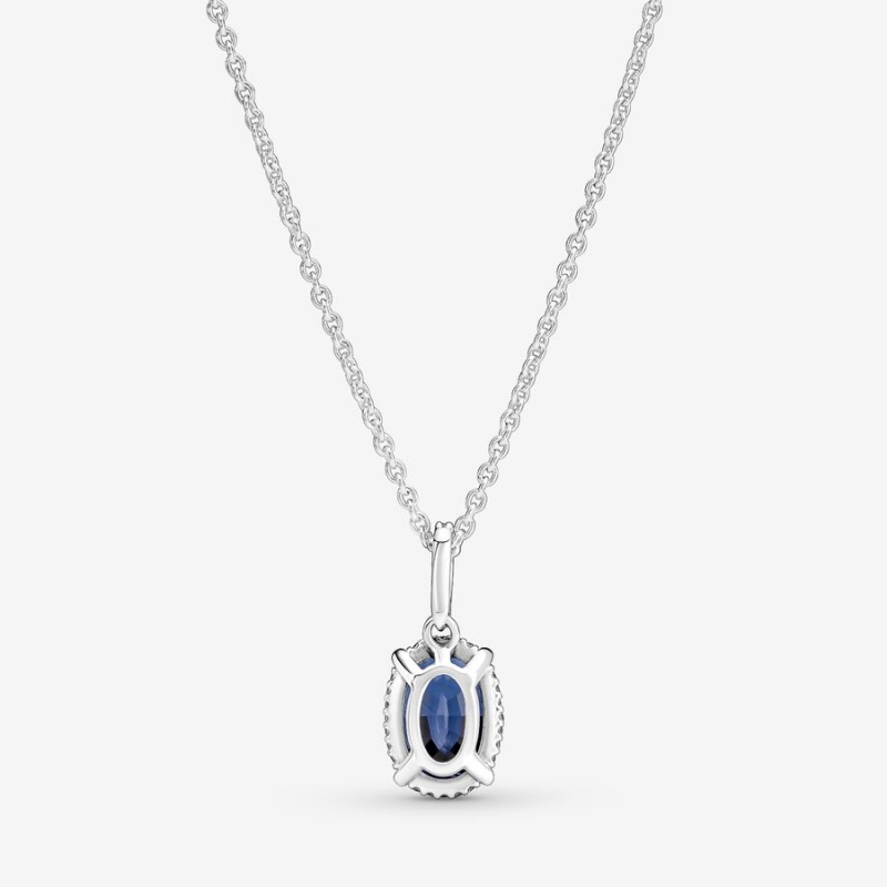 Pandora Sparkling Statement Halo Pendant Necklaces Sterling Silver | 1952-VIYUT