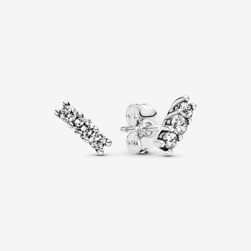 Pandora Sparklings Stud Earrings Sterling Silver | 1027-CWAHR