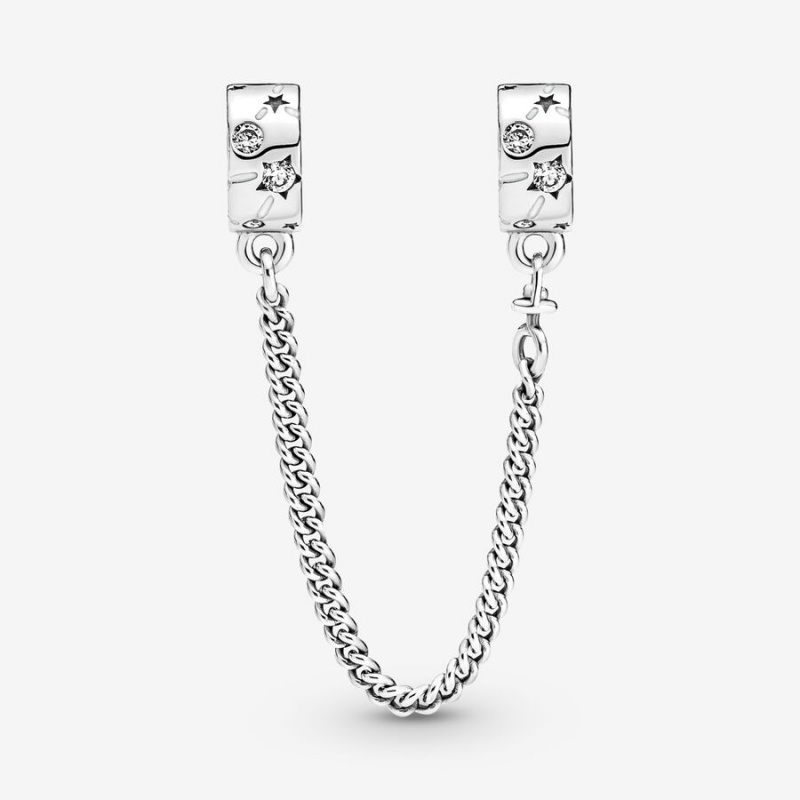 Pandora Stars & Galaxy Safety Safety Chains Sterling Silver | 6290-SMCJI