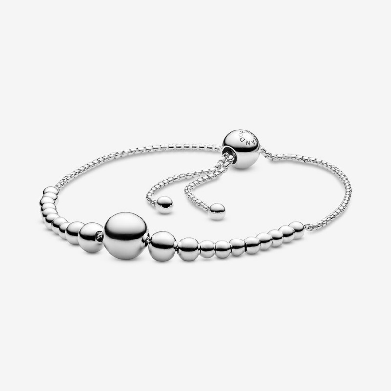 Pandora String of Beads Slider Chain Bracelets Sterling Silver | 1094-VRAZU