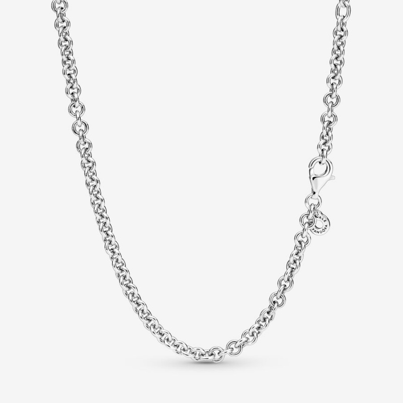 Pandora Thick Cable Chain Necklaces Sterling Silver | 1356-LBEDY