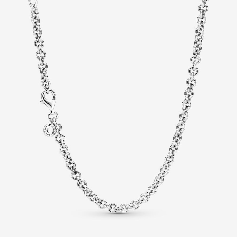 Pandora Thick Cable Chain Necklaces Sterling Silver | 1356-LBEDY