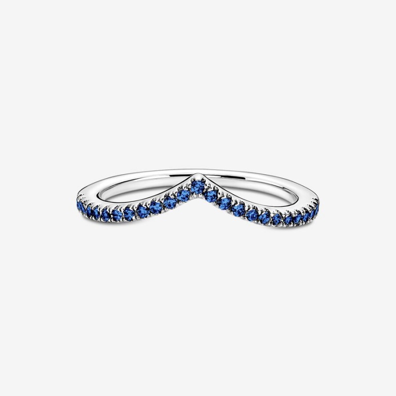 Pandora Timeless Wish Sparkling Blue Stackable Rings Sterling Silver | 5064-AGTYV