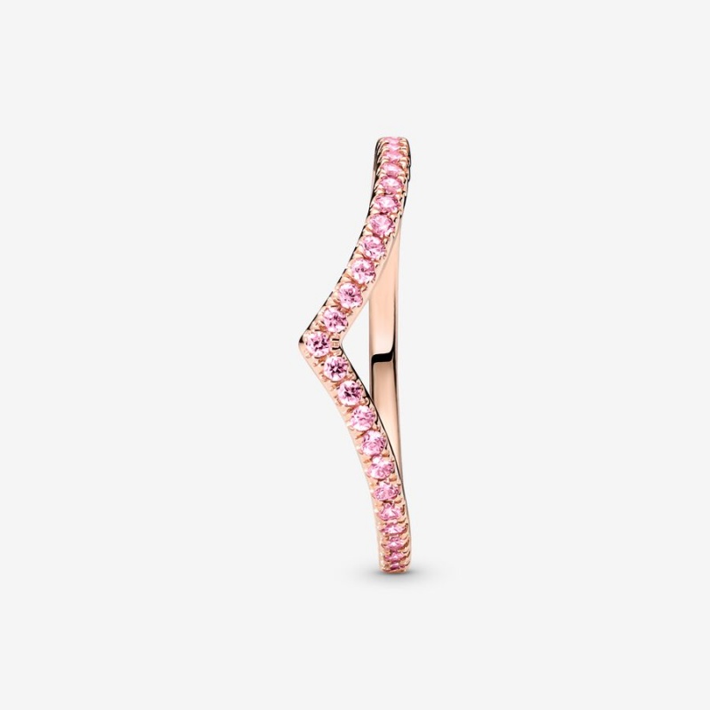 Pandora Timeless Wish Sparkling Pink Stackable Rings Rose Gold Plated | 0657-MJOTH