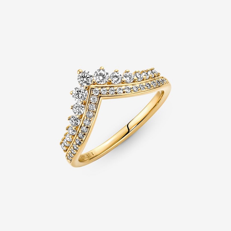 Pandora Timeless Wish Tiara Statement Rings Gold Plated | 2145-LOQXY